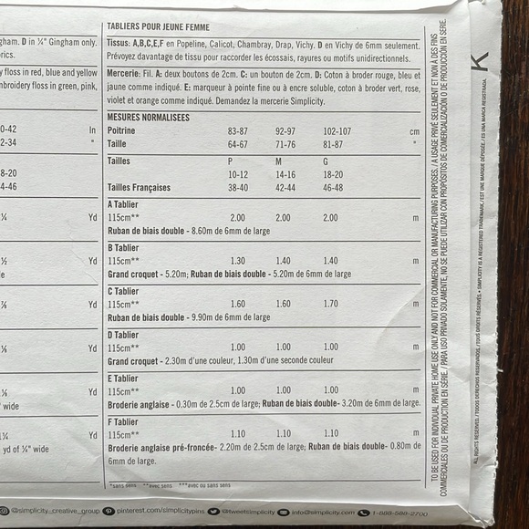 Simplicity 8827 retro 40's style apron sewing pattern - Picture 3 of 5